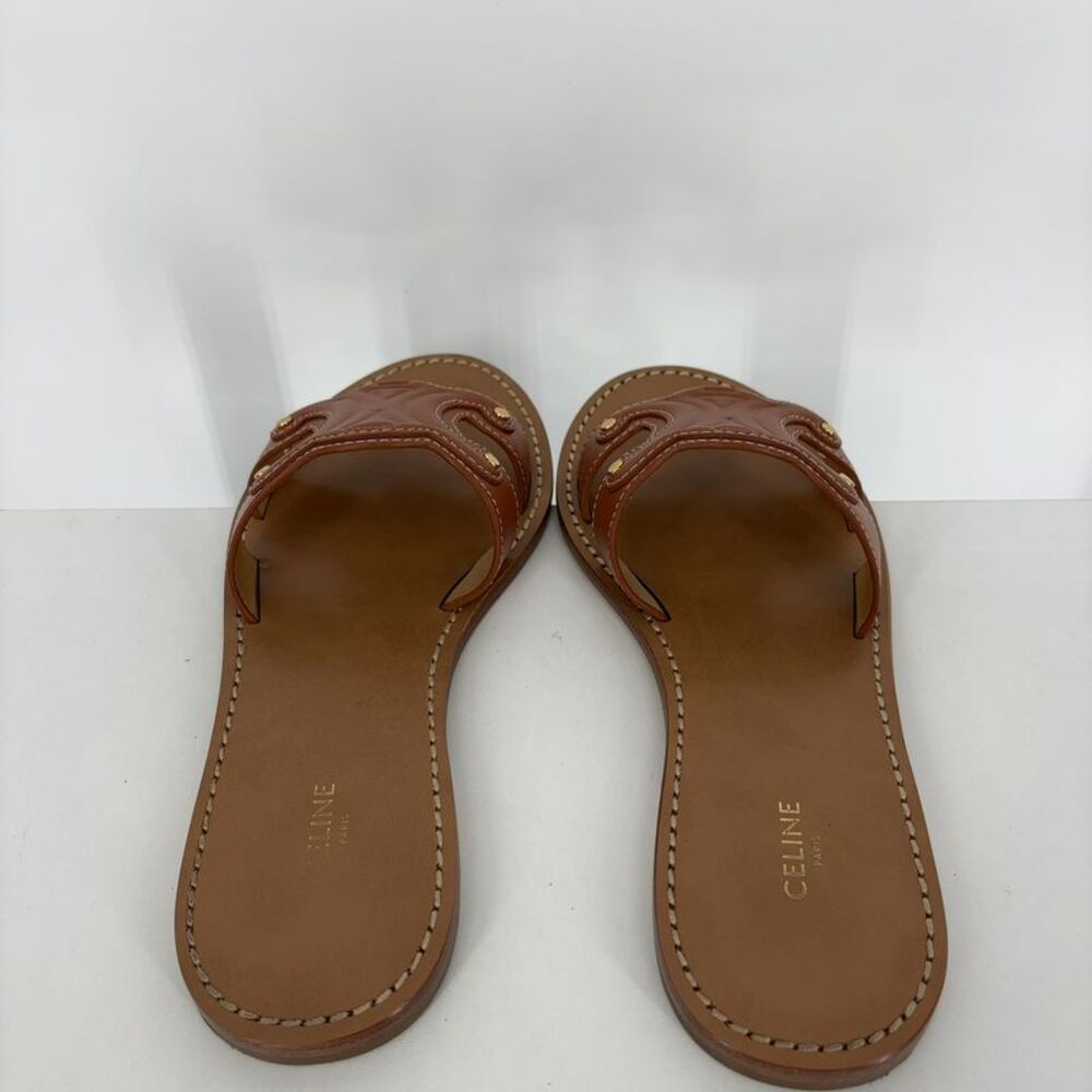 Celine Triomphe Mule In Calfskin Leather- Size 36.5 - Picture 4 of 5